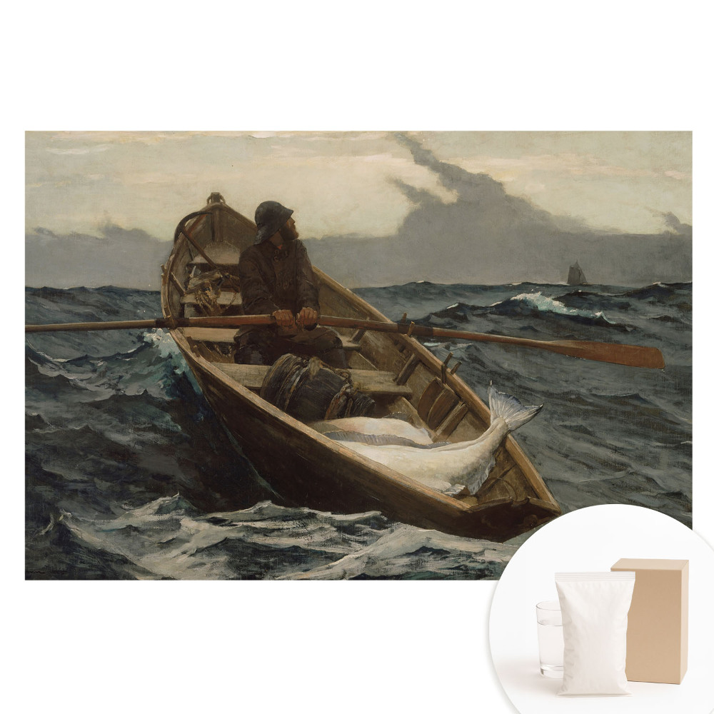 Papier peint photo imprimé sur tissu non tissé Un pêcheur pêche dans une mer déchaînée