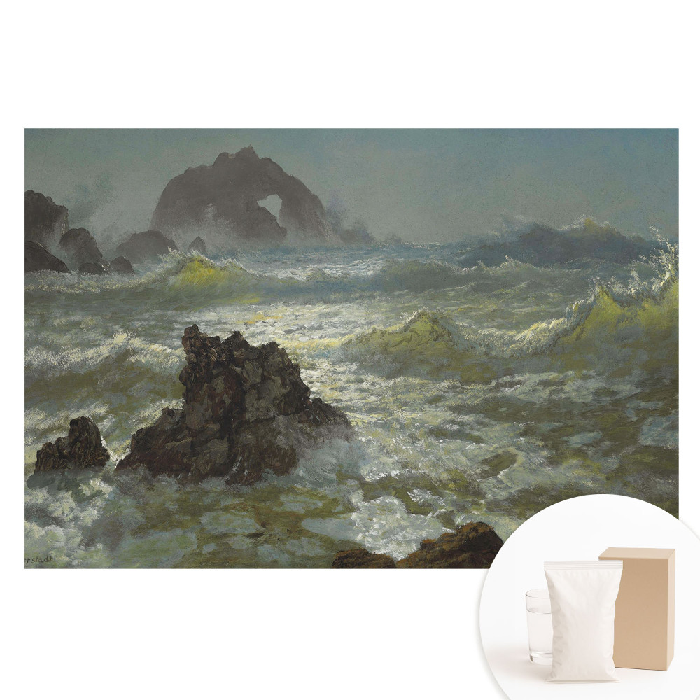 Papier peint panoramique intissé Vagues et rochers
