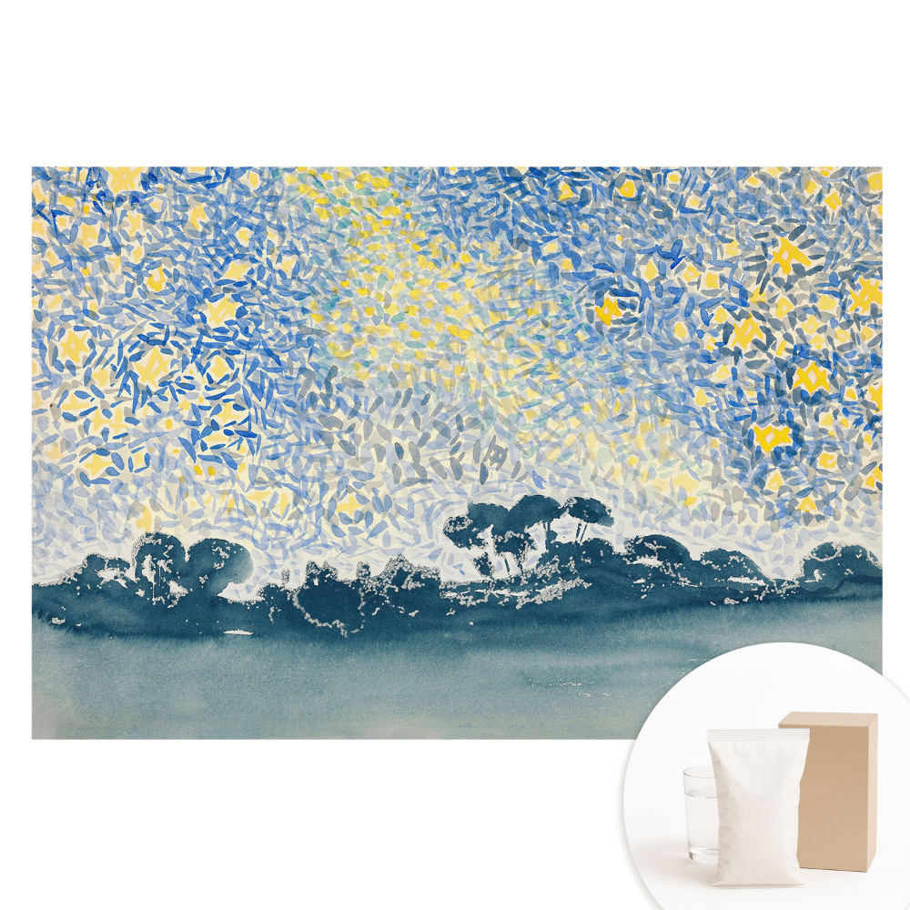 Papier peint photo grand format pour le mur Un ciel bleu-jaune plein d'énergie