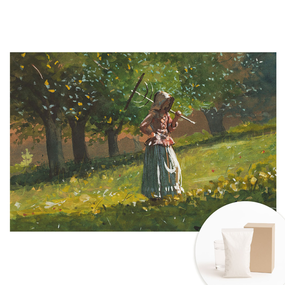 Papier peint photographique intissé Une promenade de dame dans le parc