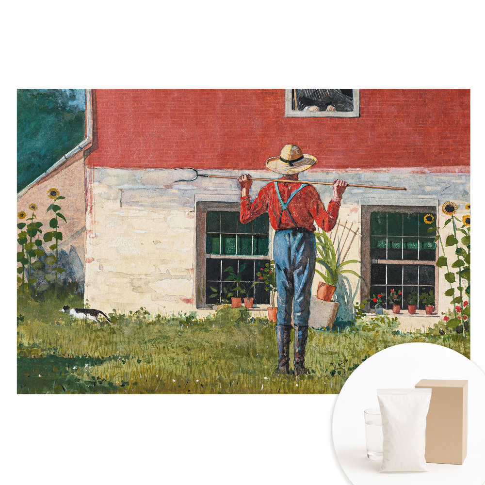 Papier peint photographique sur tissu non tissé Une idylle rustique dans un jardin de campagne