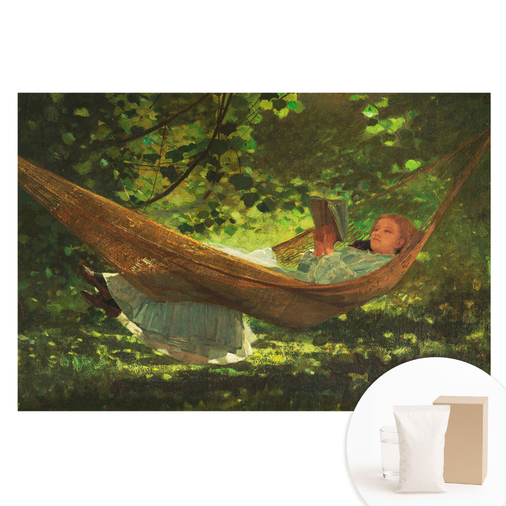 Papier peint intissé imprimé Une fille dans un hamac sous les arbres