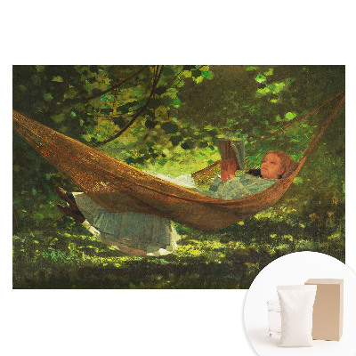 Papier peint intissé imprimé Une fille dans un hamac sous les arbres