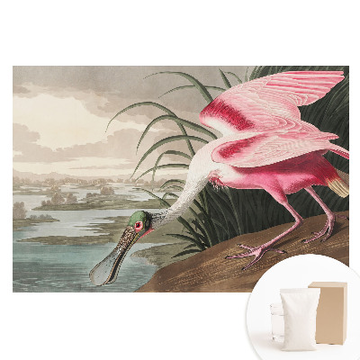 Papier peint photo grand format pour le mur Idylle avec un flamant rose