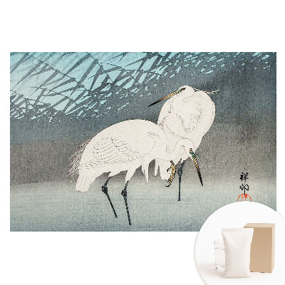 Papier peint photo imprimé sur tissu non tissé L'élégance des oiseaux traditionnels, les détails de la paix de l'eau