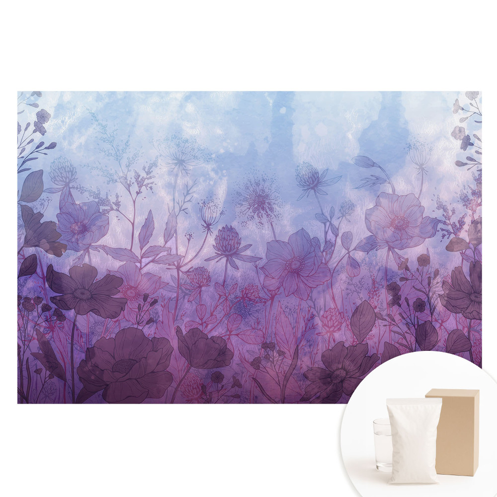 Papier peint photo sur tissu non tissé Composition florale éthérée