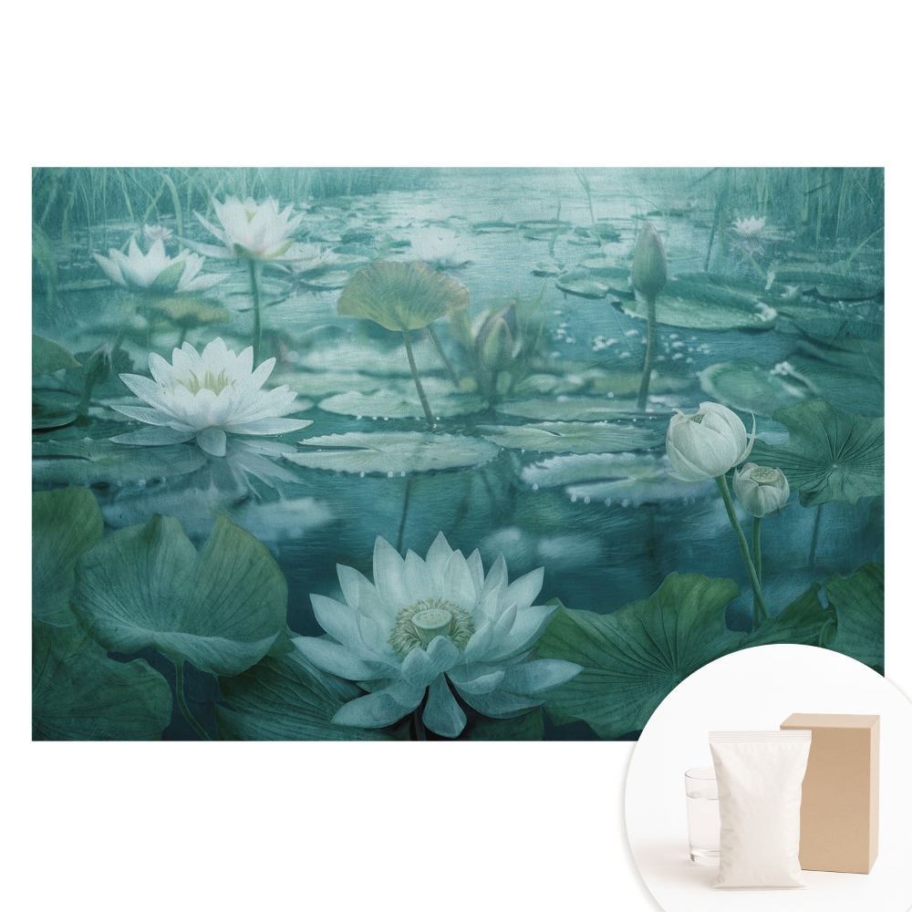 Papier peint photographique intissé Étang aux nénuphars magiques