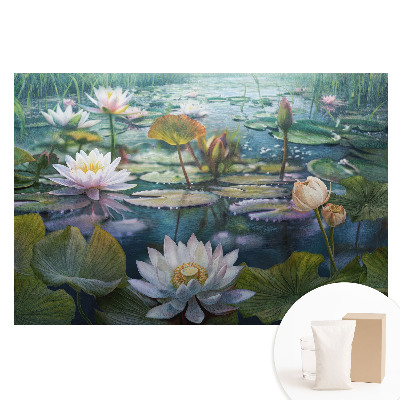 Papier peint panoramique sur intissé Reflets de fleurs aquatiques