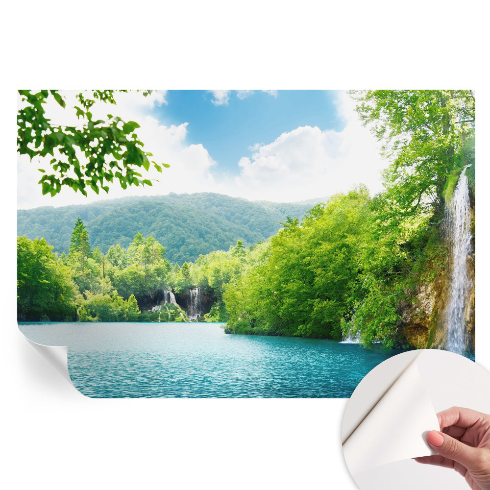 Papier peint photo autocollant pour la chambre Cascade naturelle