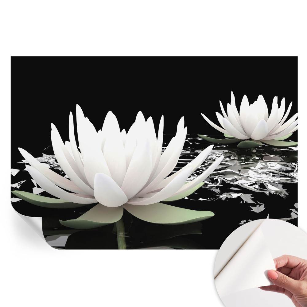 Papier peint photo autocollant motif fleurs aquatiques