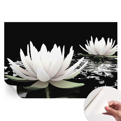 Papier peint photo autocollant motif fleurs aquatiques