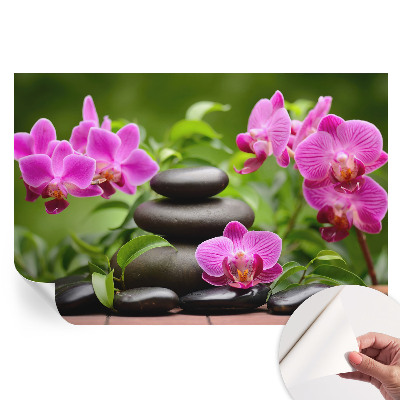 Papier peint photo autocollant pour la chambre Pierres d'orchidées