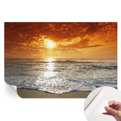 Papier peint photo autocollant vagues océaniques pour chambre
