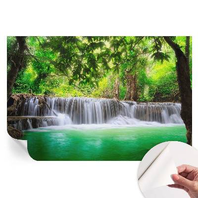 Papier peint photo autocollant Cascade forestière pour chambre