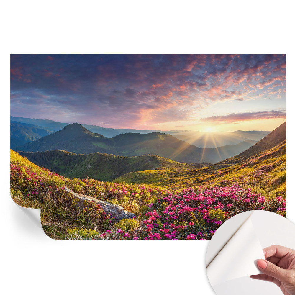 Papier peint autocollant pour salon motif panorama montagneux
