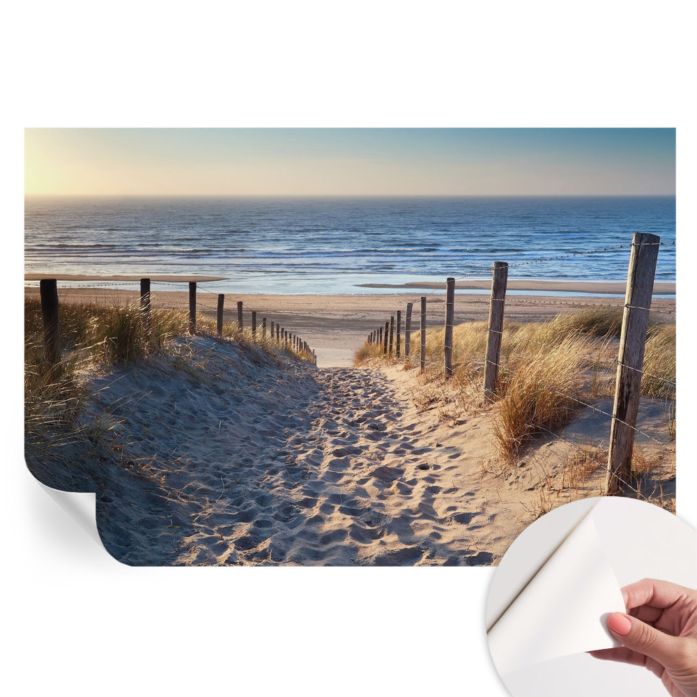 Papier peint photo autocollant pour chambre motif chemin de plage
