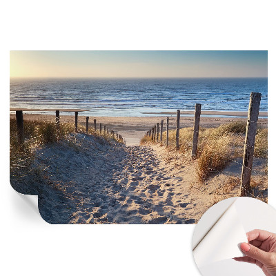 Papier peint photo autocollant pour chambre motif chemin de plage