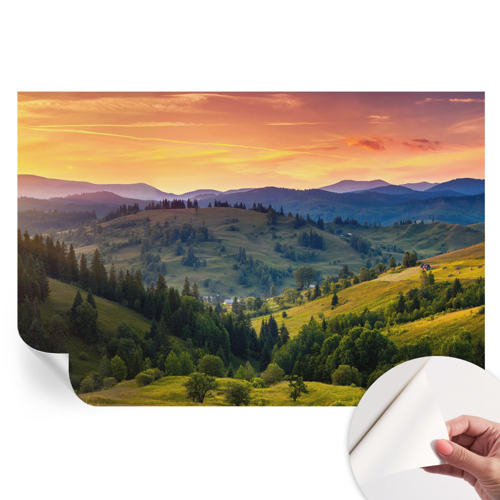 Papier peint photo autocollant pour la chambre paysage de montagne