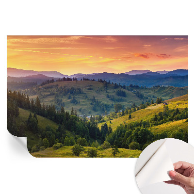 Papier peint photo autocollant paysage de montagne pour chambre