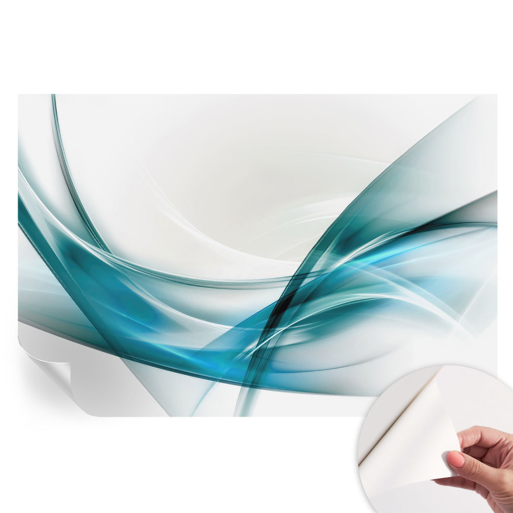 Fresque murale autocollante Vagues bleues