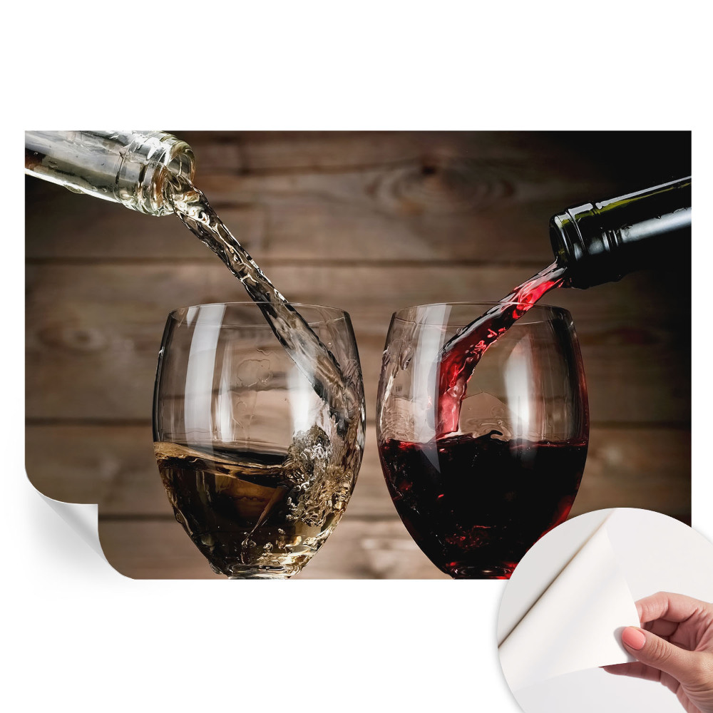 Fresque murale autocollante Verres de vin