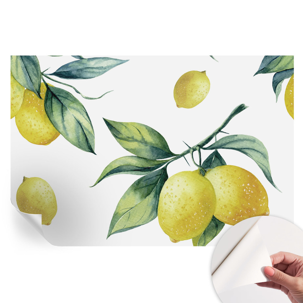Papier peint photo autocollant motif citron pour chambre