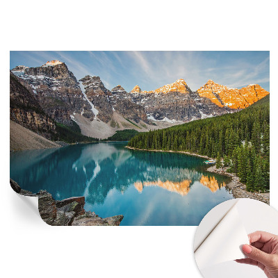 Papier peint photo moderne Reflet de la montagne pour le salon