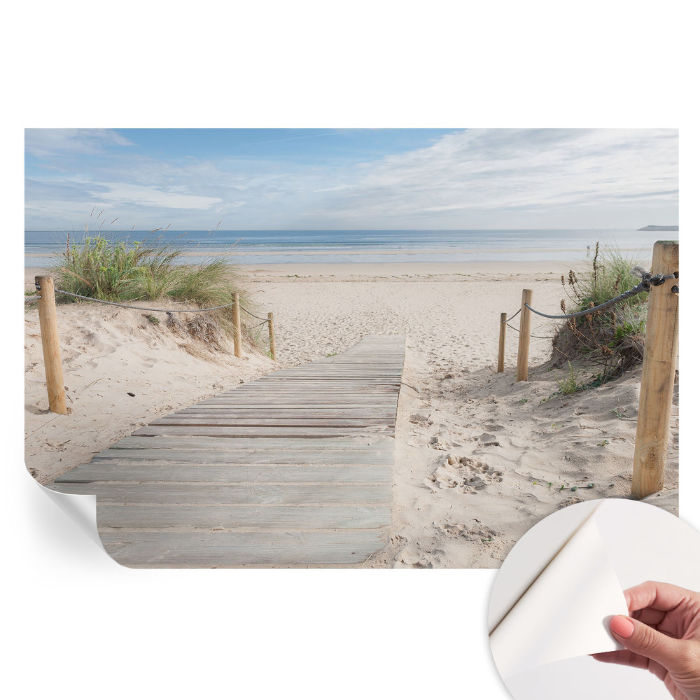 Papier peint autocollant pour salon motif passerelle en bois