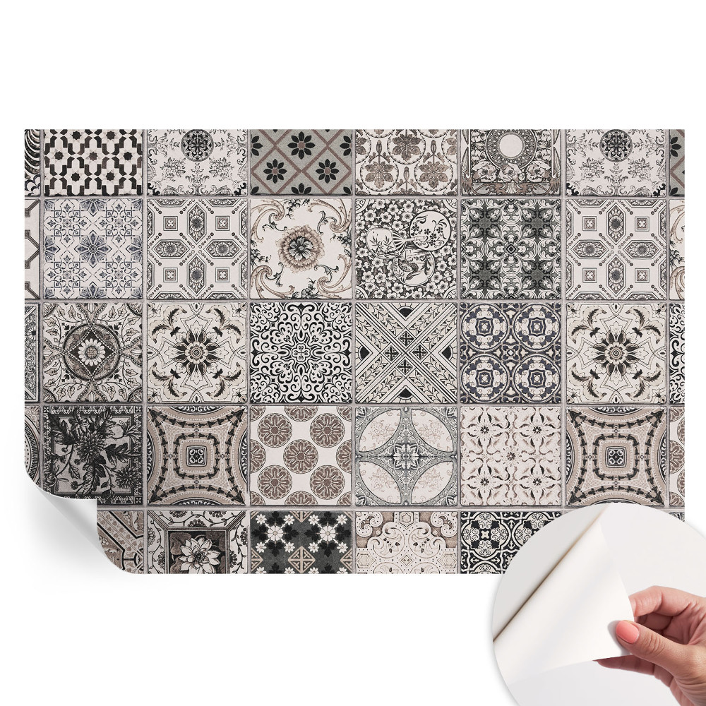 Papier peint photo moderne pour salon avec motifs de carreaux
