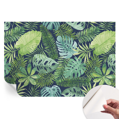 Papier peint autocollant pour le salon feuilles tropicales