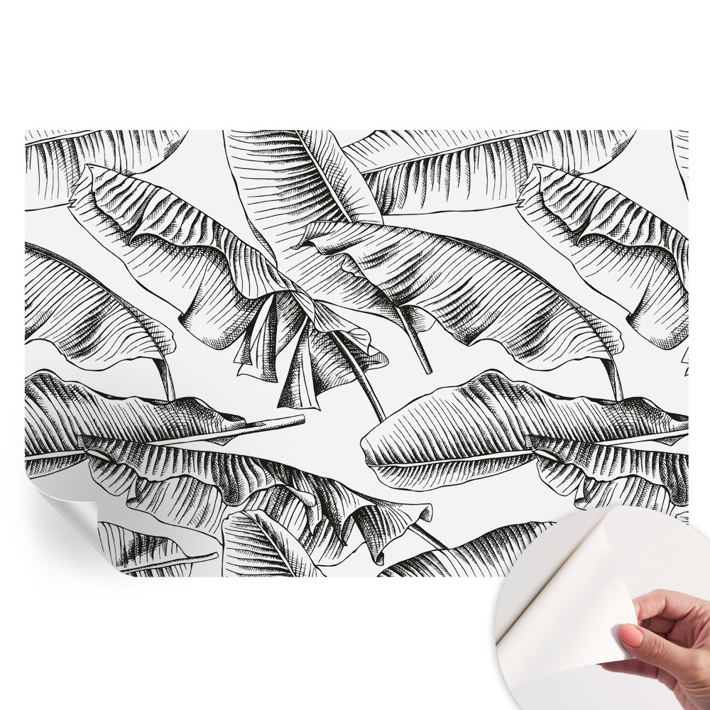 Fresque murale autocollante feuilles de bananier