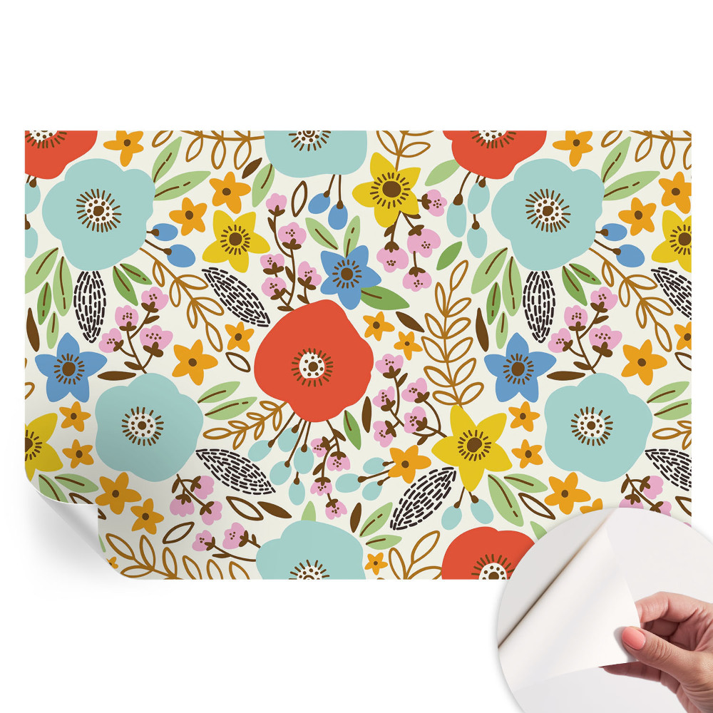 Papier peint photo autocollant pour la chambre Motif floral