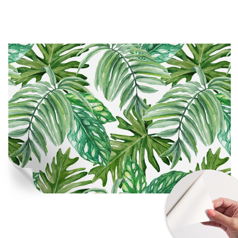 Papier peint photo moderne pour le salon feuilles exotiques