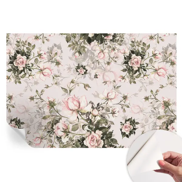 Papier peint autocollant à motif floral pour salon