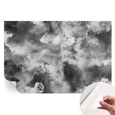 Papier peint photo moderne pour salon motif nuages gris