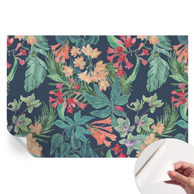 Papier peint photo autocollant pour la chambre fleurs tropicales