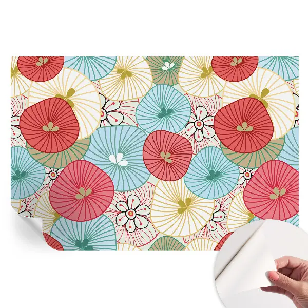 Papier peint autocollant pour salon à motif floral