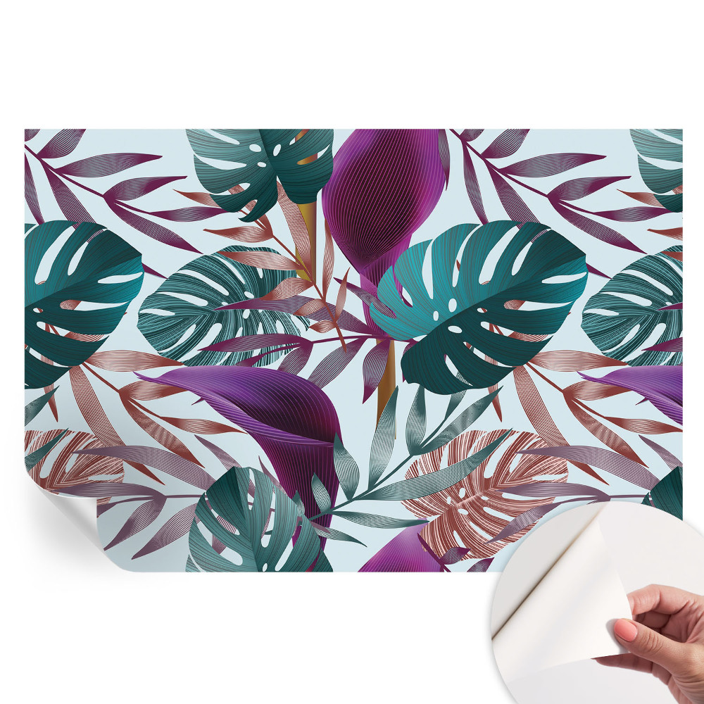 Papier peint photo autocollant pour la chambre composition tropicale