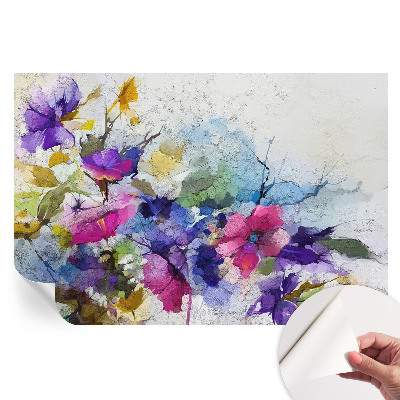 Papier peint autocollant pour salon fleurs abstraites