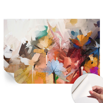 Papier peint photo autocollant abstrait floral pour chambre