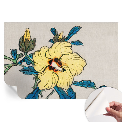 Papier peint photo moderne à motif de fleurs jaunes pour le salon