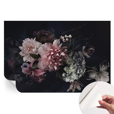 Papier peint photo autocollant composition florale pour chambre