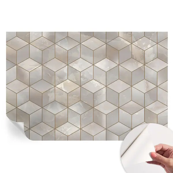 Papier peint autocollant pour salon à motif mosaïque géométrique