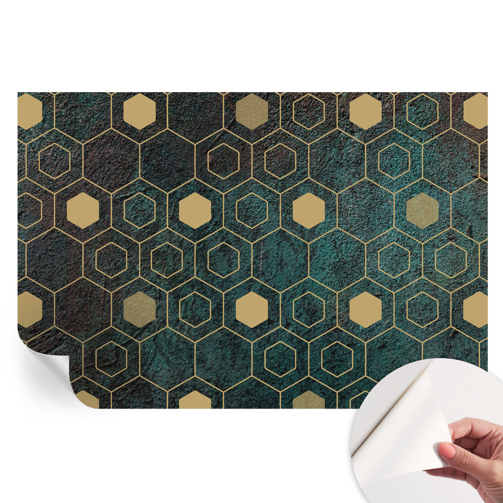 Papier peint photographique autocollant hexagones géométriques