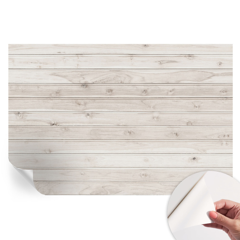 Papier peint photo autocollant pour chambre motif bois naturel