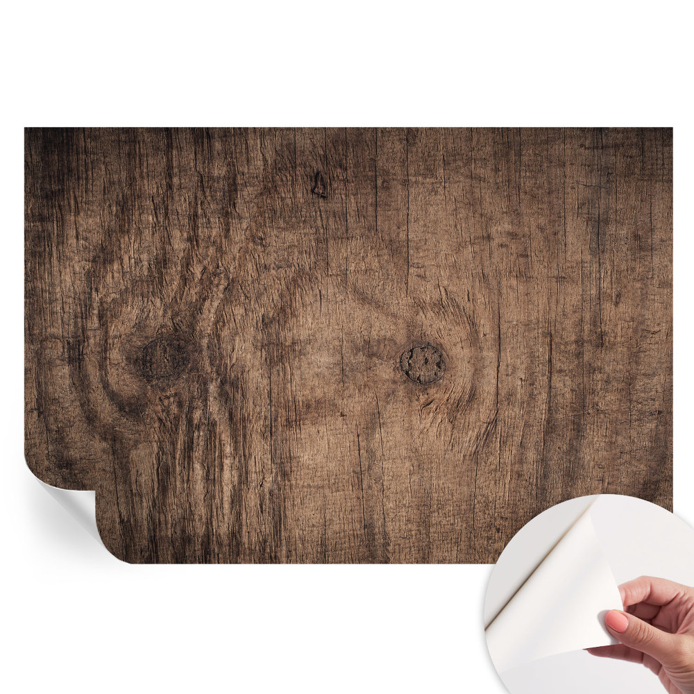 Fresque murale autocollante en bois rustique