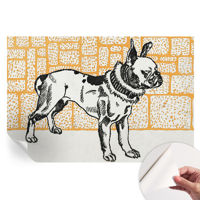 Papier peint autocollant pour le salon Chien rétro