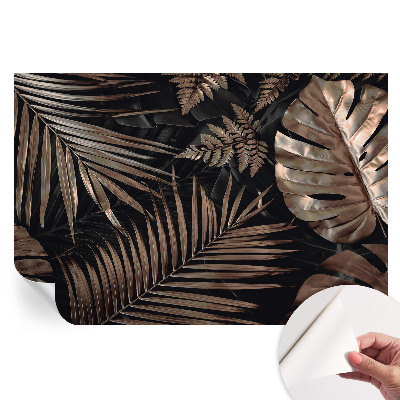 Papier peint autocollant pour le salon feuilles exotiques