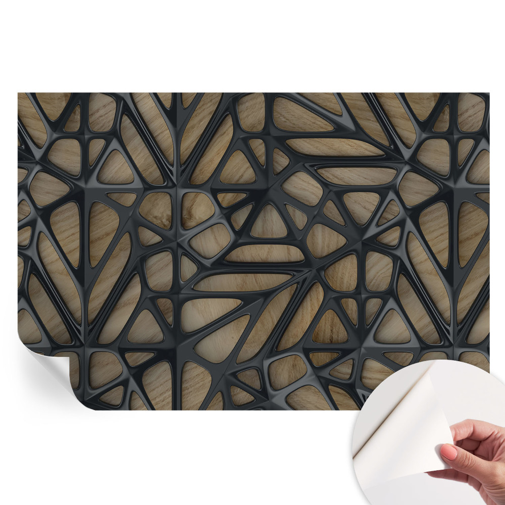 Papier peint autocollant pour salon motif filet en bois