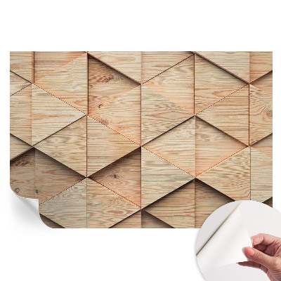 Papier peint photo autocollant pour la chambre mosaïque en bois